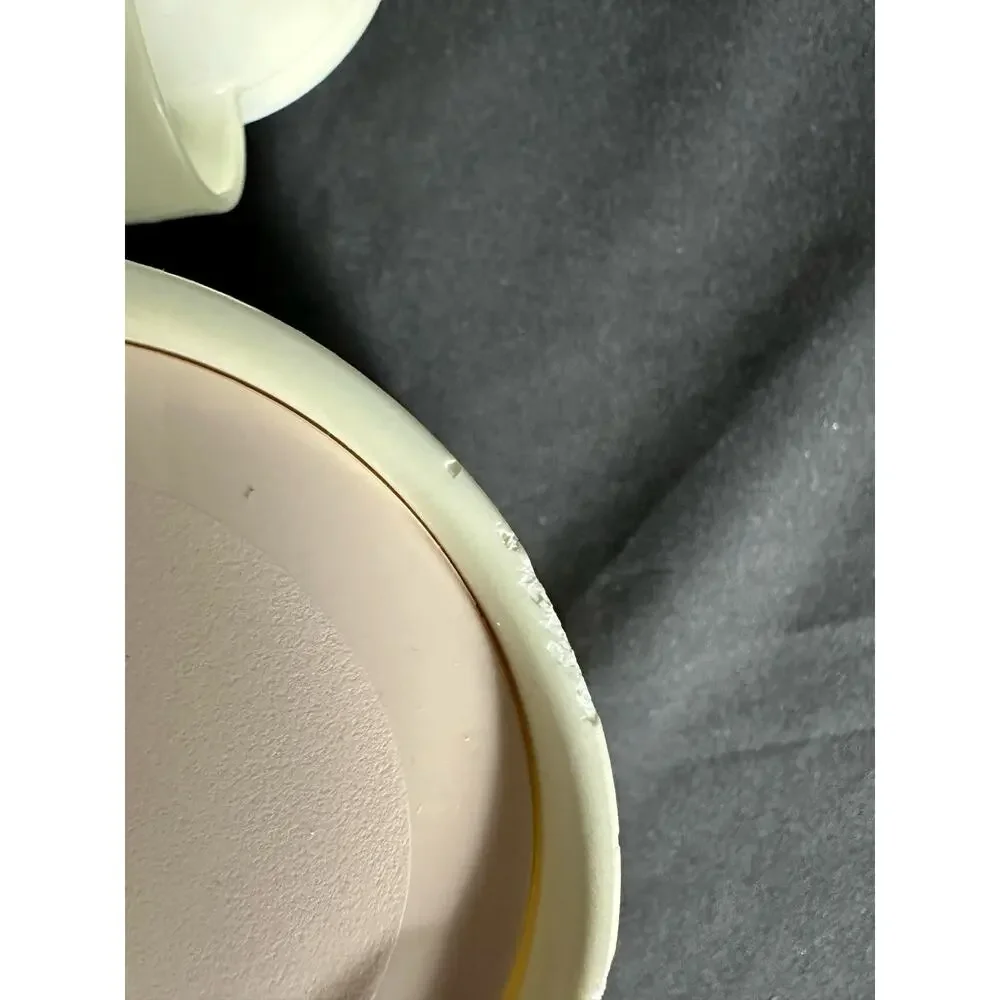 Tupperware Vintage Creamer 2309A & Sugar 23108 Pink Lids Ivory Base Set Vintage